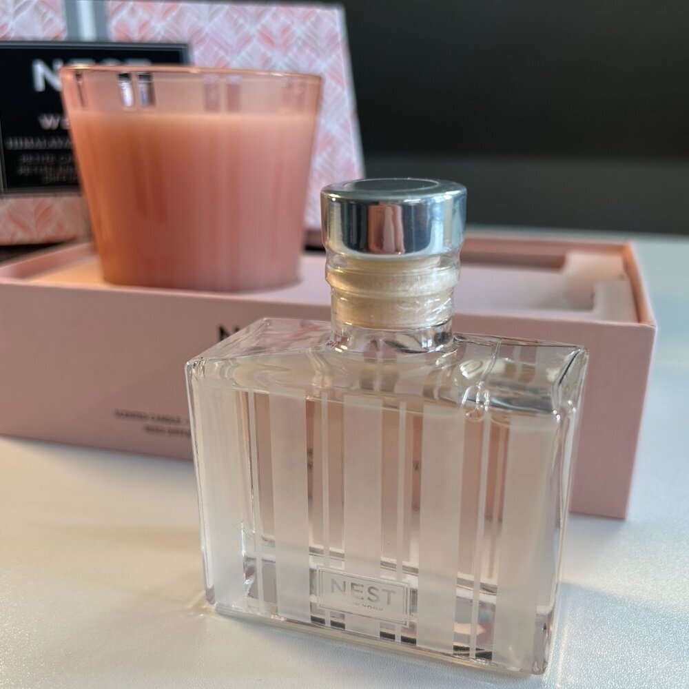 NEST Himalayan Salt Rosewater Candle Diffuser Set Petite NEW (Box Damage) - Picture 4 of 8